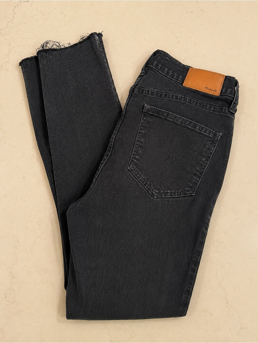 Madewell Black Raw Hem Skinny Jeans 28 Inch Waist